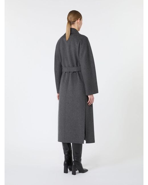 Max Mara Gray Long Double Wool Coat