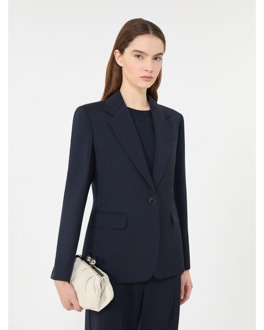 Max Mara Blue Stretch Wool Blazer