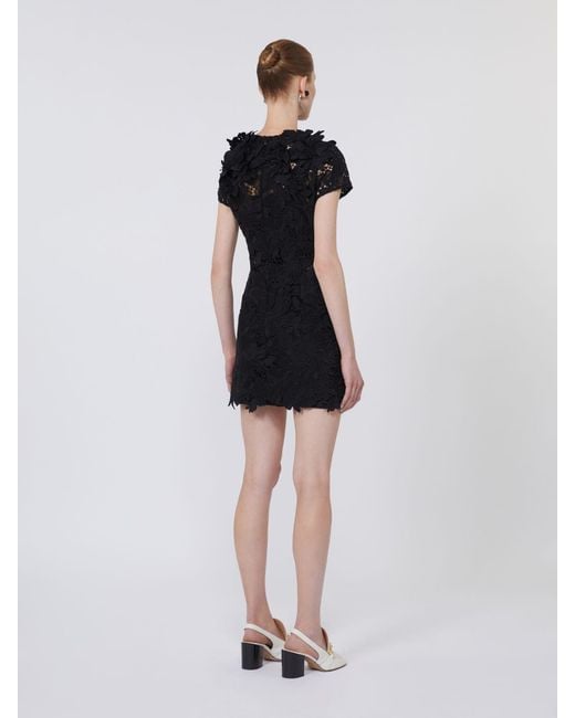 Max Mara Black Macramé Dress