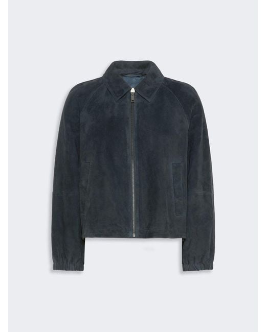 Max Mara Blue Suede Jacket
