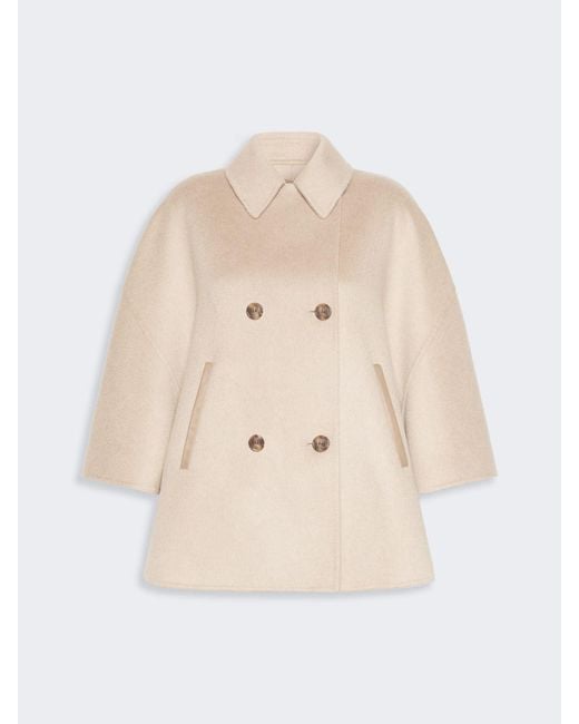 Max Mara Natural Double-Breasted Cape