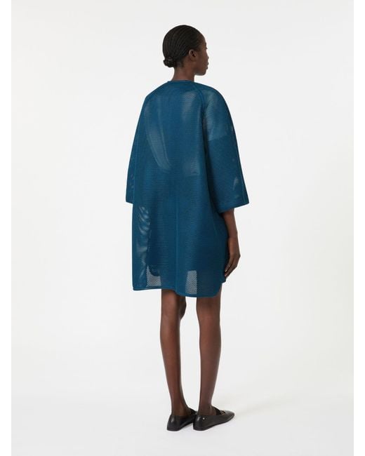 Max Mara Blue Technical Mesh Coat