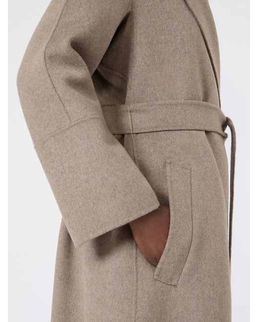 Max Mara Natural Wool Robe Coat