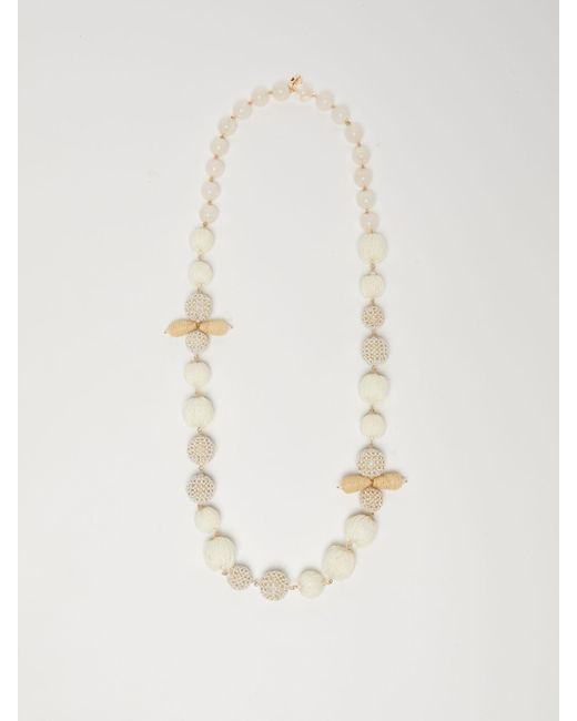 Max Mara White Resin And Metal Necklace