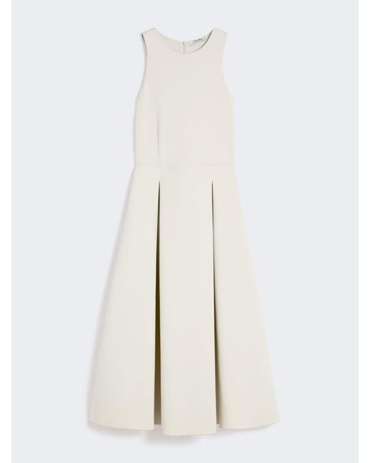 Max Mara Long Flared Scuba Jersey Dress in White | Lyst Max Mara Long Flared Scuba Jersey Dress in White | Lyst