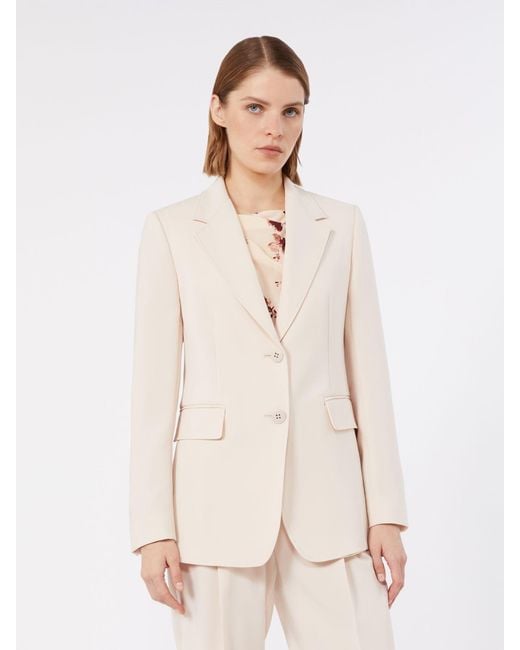 Max Mara White Single-Breasted Cady Blazer