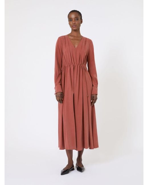 max mara red silk dress Max Mara Silk Asymmetric Dress