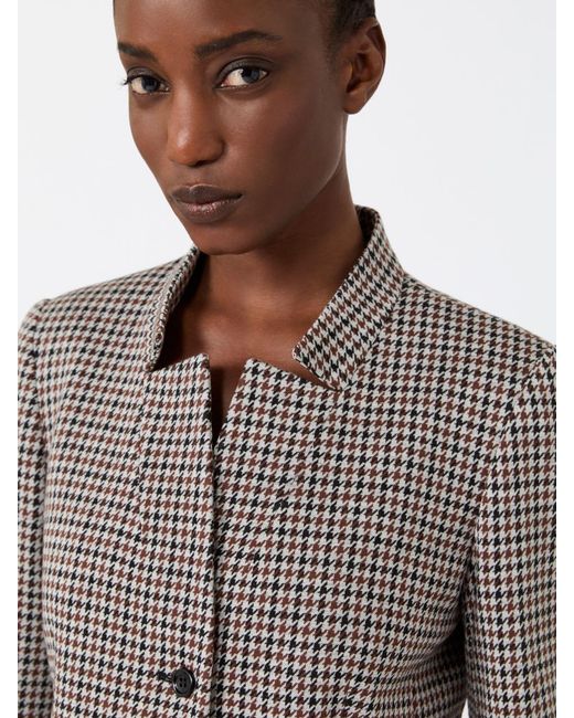 Max Mara White Slim Houndstooth Jersey Jacket
