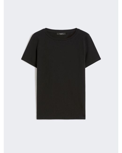 Max Mara Black Basic Cotton Jersey T-Shirt
