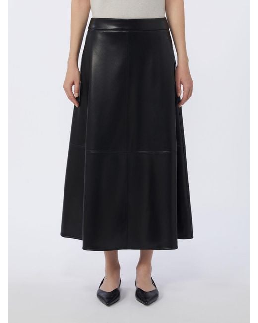 Max Mara Black Coated Fabric Skirt