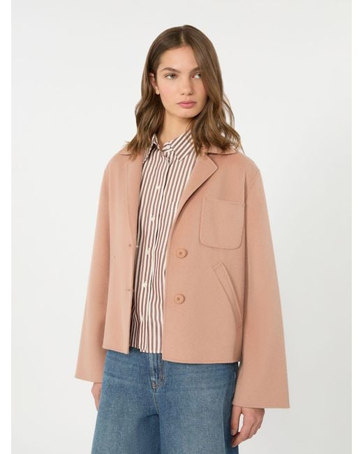 Max Mara Pink Double Wool Cropped Jacket