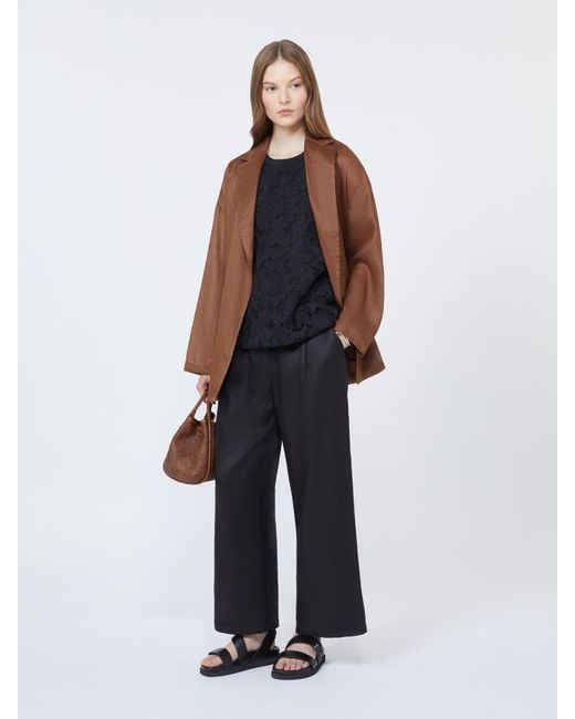 Max Mara Brown Ramie Canvas Jacket