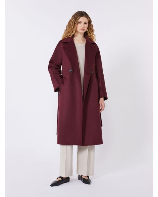 Max Mara Red Wool Robe Coat