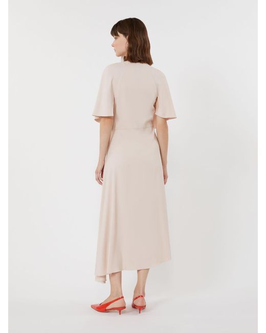 max mara envers satin dress Max Mara Viscose Envers Satin Dress in Natural