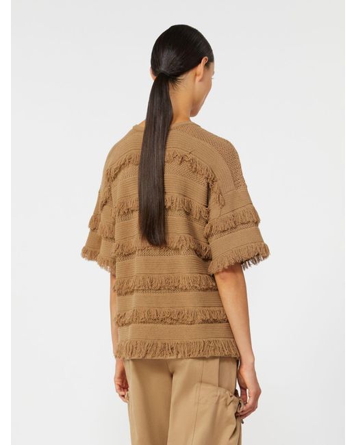 Max Mara Natural Oversized Patterned Viscose Sweater