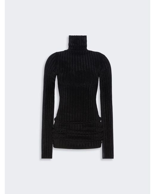 Max Mara Black Stretch Wool Sweater