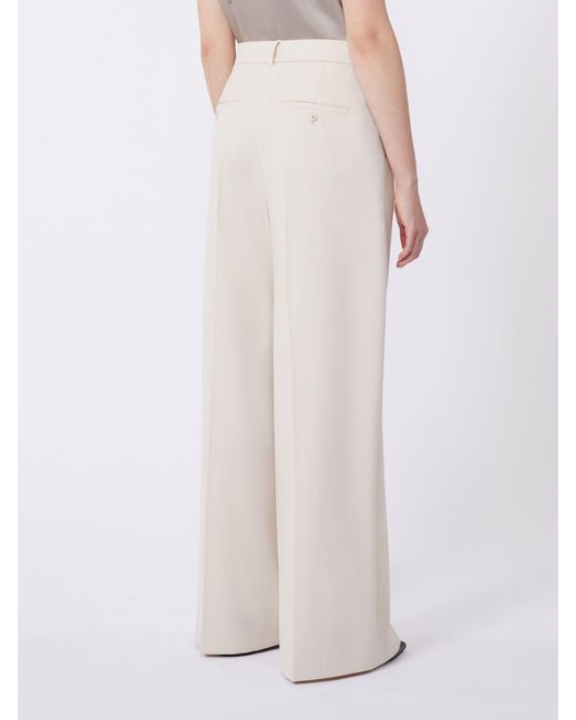 Max Mara White Wool-Blend Trousers