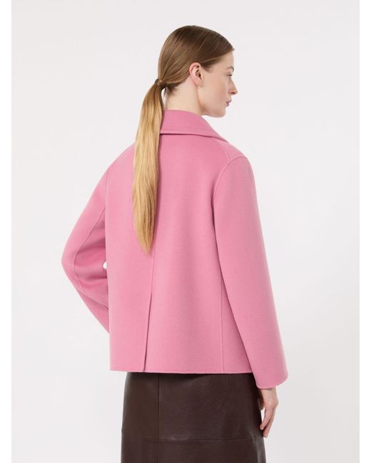 Max Mara Pink Drap Wool Single-Breasted Jacket