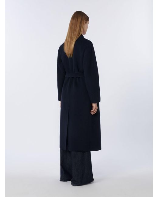 Max Mara Blue Flared Wool Coat