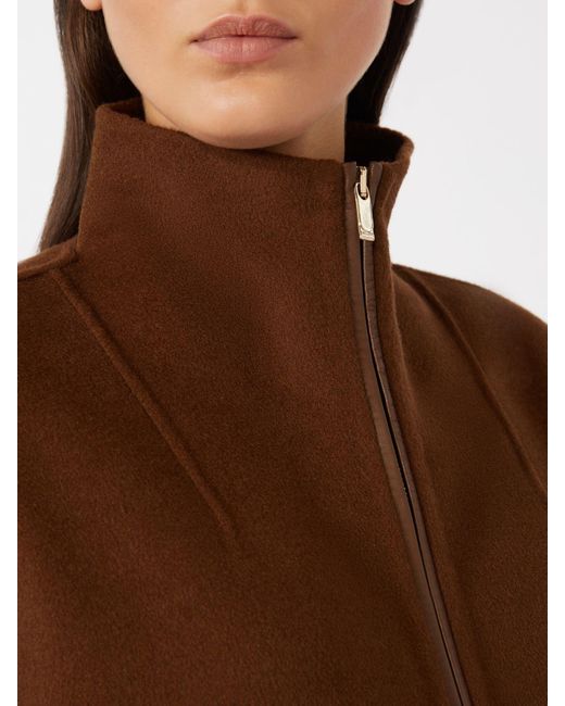 Max Mara Brown Oversize-Mantel Aus Wolle, Kaschmir Und Seide