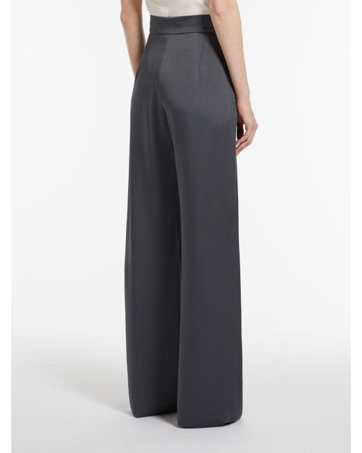 Max Mara Flowing Satin Trousers in Blue | Lyst