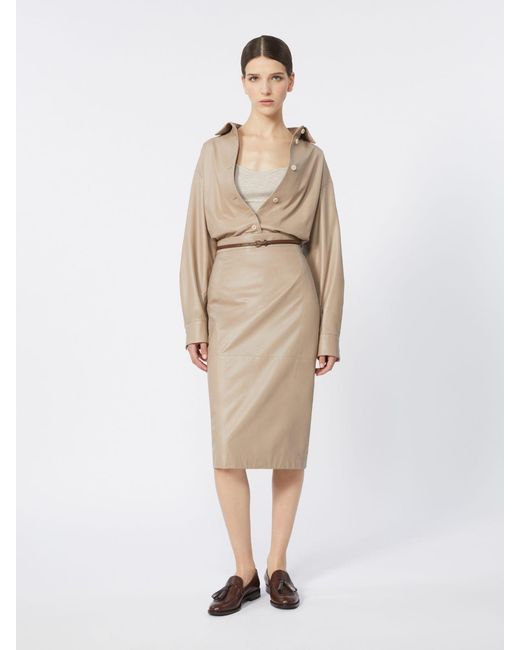 Max Mara Natural Nappa Leather Jacket
