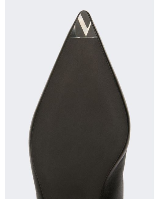 Max Mara White Nappa Leather Flat Slingbacks