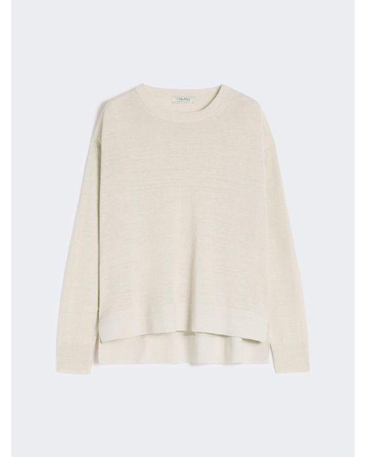 Pull En Fil De Lin Max Mara en coloris White