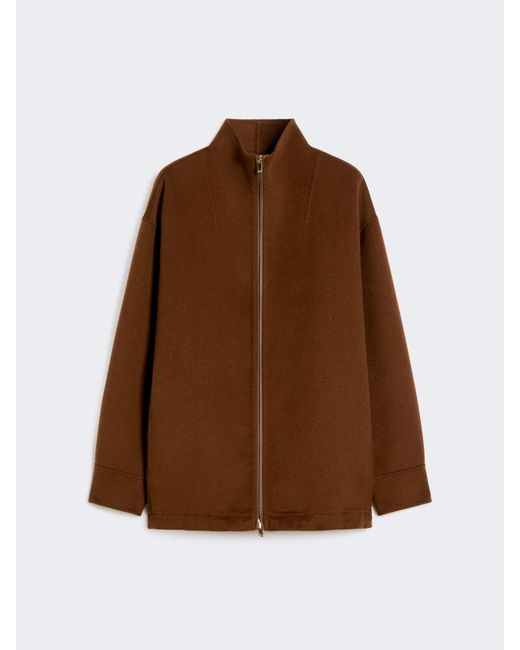 Max Mara Brown Oversize-Mantel Aus Wolle, Kaschmir Und Seide