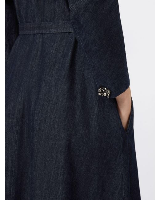 Max Mara Blue Cotton Denim Dress With Belt