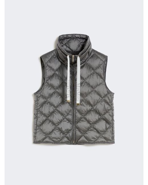Max Mara Padded Water-Repellent Nylon Canvas Gilet in Gray | Lyst