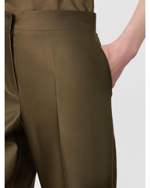 Max Mara Green Hose Aus Shantung