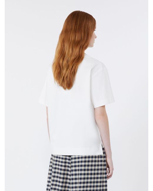 Max Mara Women's White Cotton Jersey Boxy T-Shirt