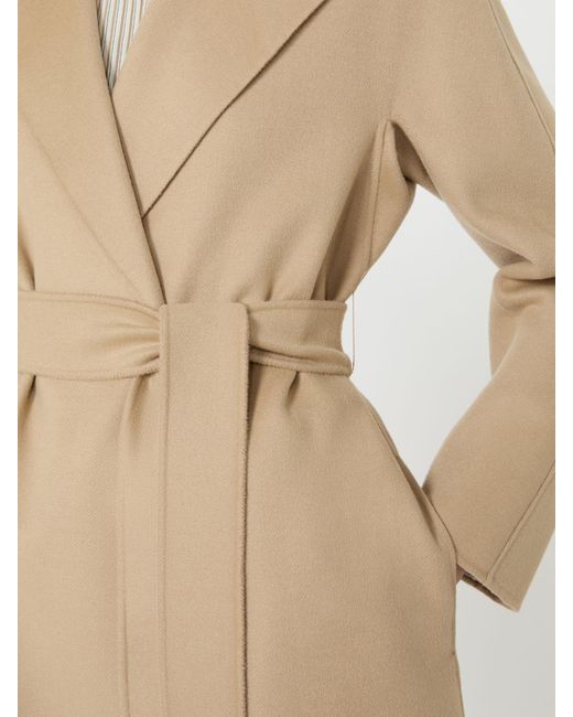 Max Mara Natural Langer Mantel Aus Wolle, Kaschmir Und Seide