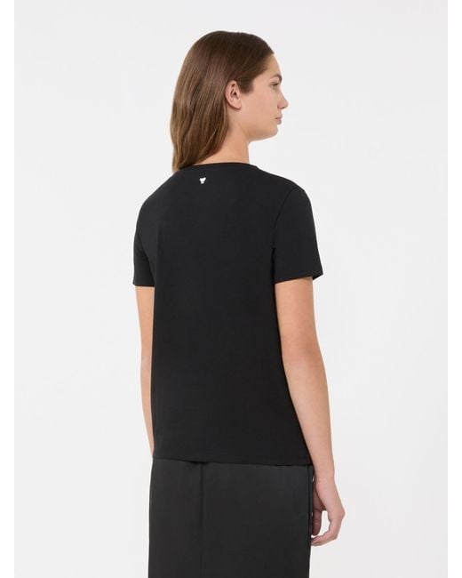 Max Mara Black Basic Cotton Jersey T-Shirt