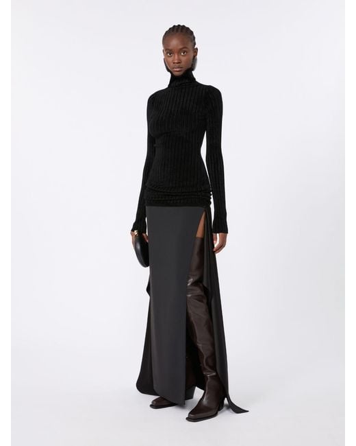 Max Mara Black Stretch Wool Sweater