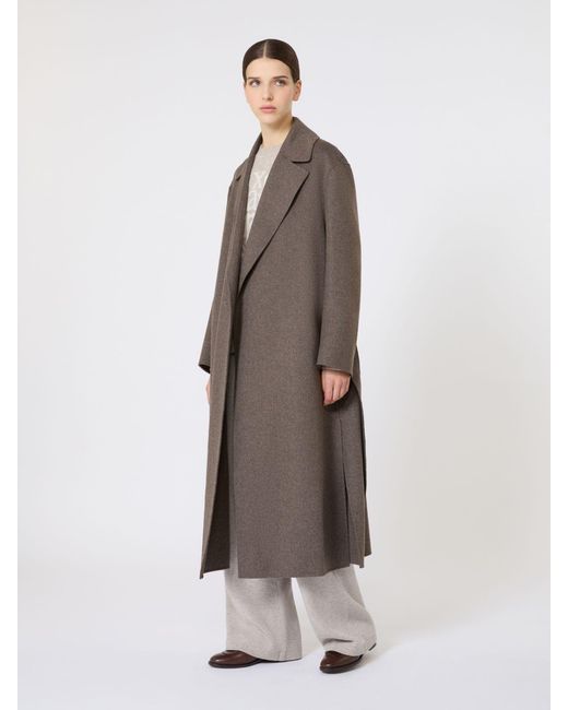 Max Mara Natural Wool Robe Coat