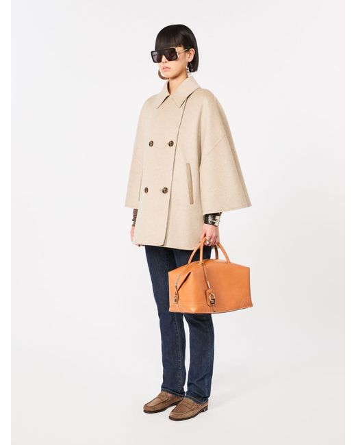Max Mara Natural Double-Breasted Cape
