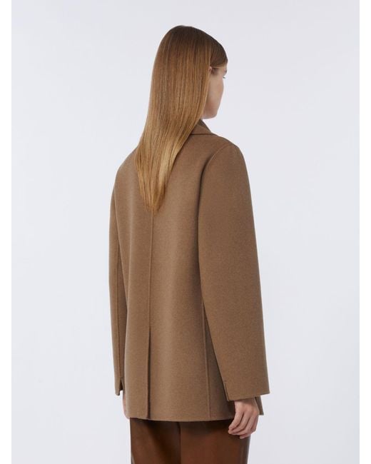 Max Mara Brown Double-Breasted Double-Faced Wool Jacket