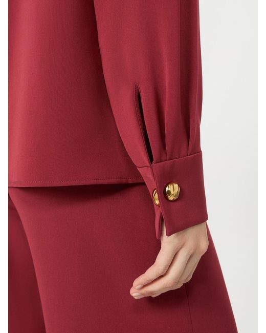 Max Mara Red Lightweight Technical Cady Blouse