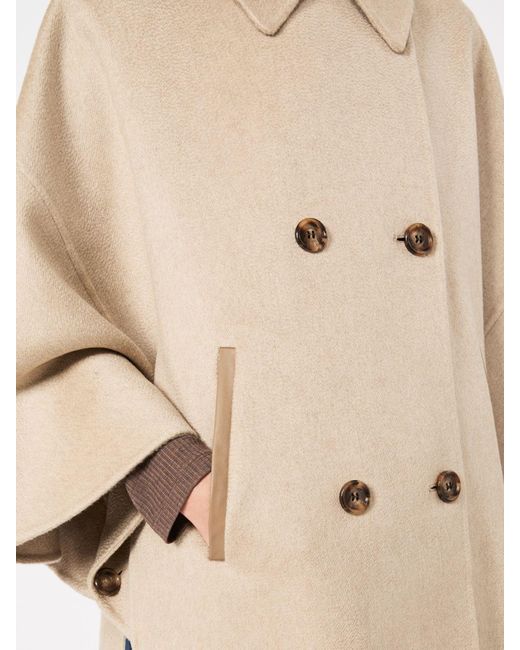 Max Mara Natural Double-Breasted Cape
