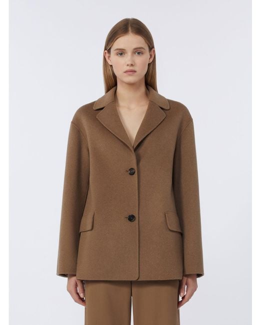 Max Mara Brown Single-Breasted Double-Faced Wool Jacket