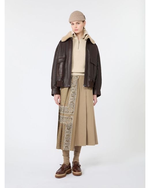 Max Mara Brown Aviator Jacket