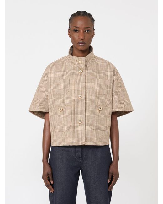 Max Mara Natural Patterned Cotton Cloak