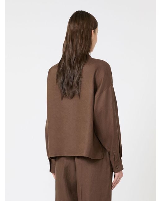 Max Mara Brown Linen Canvas Jacket