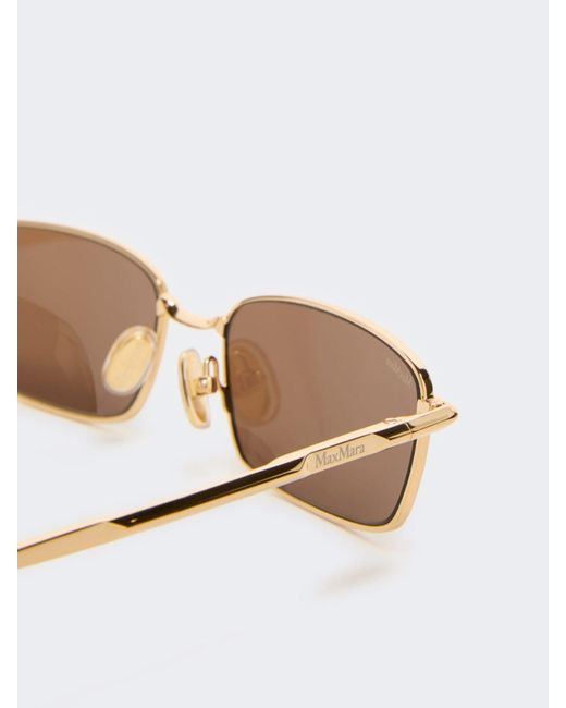 Max Mara White Rectangular Sunglasses