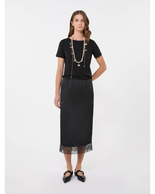 Max Mara Black Basic Cotton Jersey T-Shirt