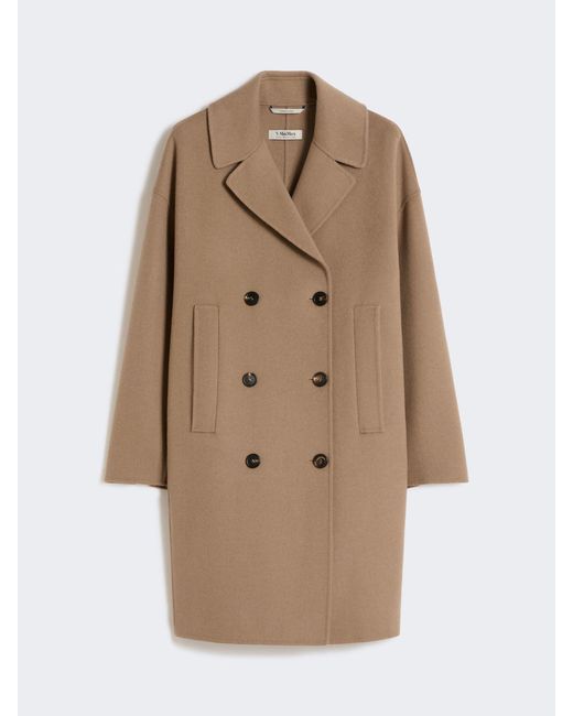 Max Mara Natural Wool Broadcloth Midi Coat