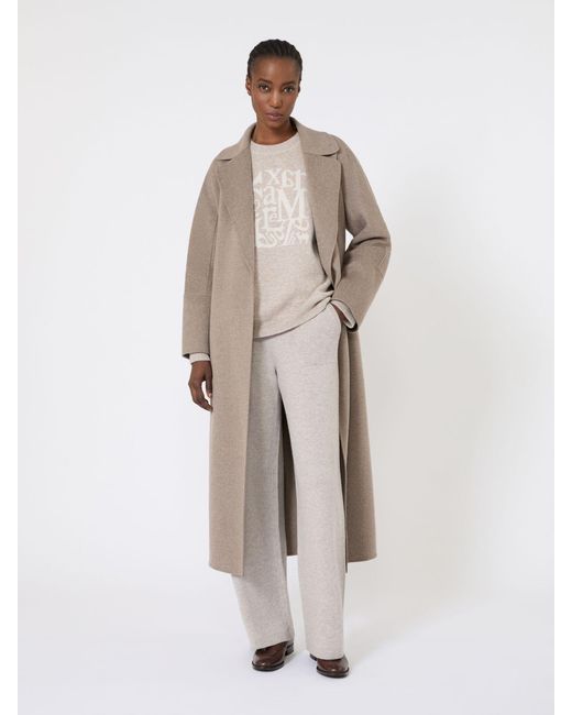 Max Mara Natural Wool Robe Coat