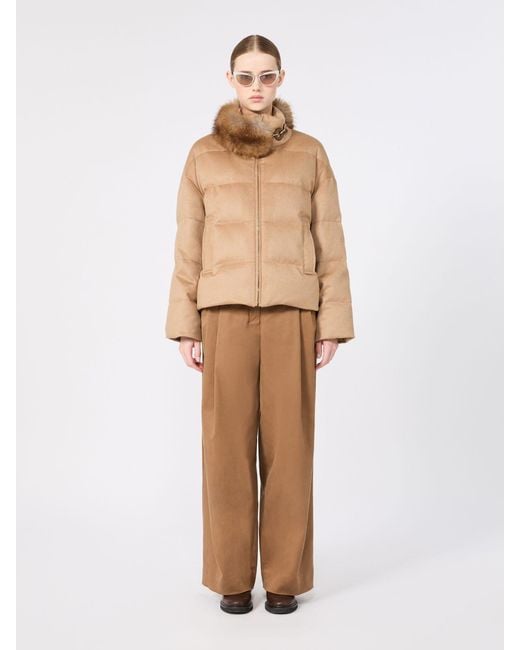 Max Mara Natural Reversible Camel Drap Puffer Jacket